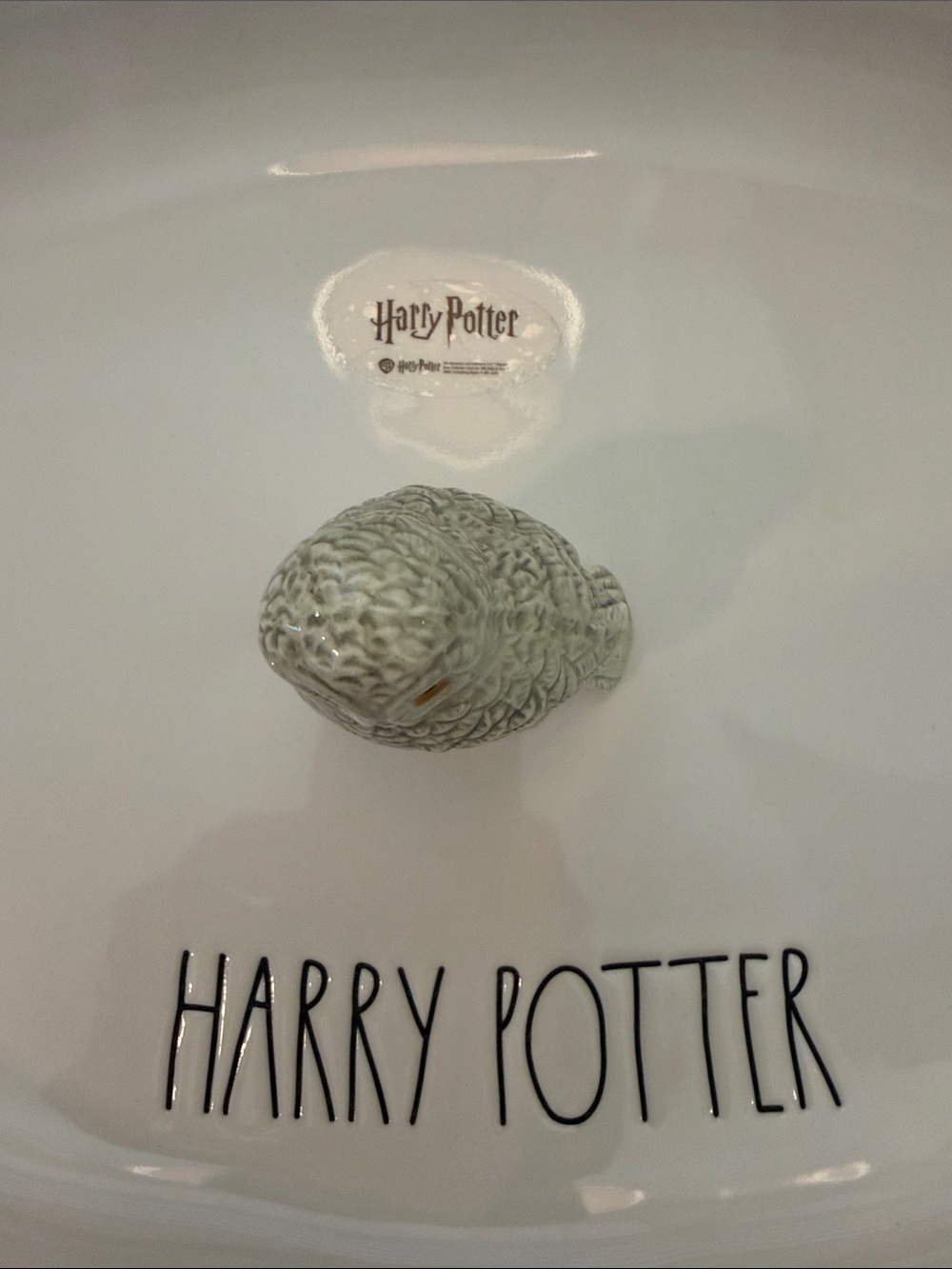 Rae Dunn Harry Potter White Ceramic Serving Platter with Hedwig Owl Accent - Picture 3 of 7